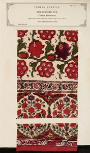 Cotton bed-cover sample from Shikarpore in Sind, from The Collection of the Textile Manufacturers of India, by John Forbes Watson, published in 1866