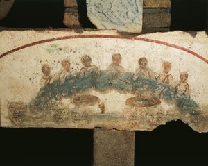 Eucharistic Banquet, Cubicula of the Sacraments by Paleo Christian