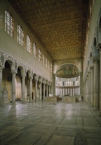 Interior view of the church of St Sabina, central nave