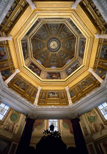 View of the vault inside the Paleochristian baptistery of San Giovanni in Laterano, built around 440. Rome