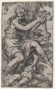 Cupid and Apollo with a Lyre, ca. 1568 by Paolo Farinati
