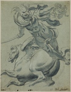 Perseus Holding the Head of Medusa, with Pegasus in the Background by Paolo Farinati