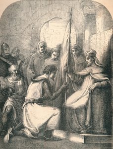 Hugh de Vermandois receiving a consecrated Banner from Pope Urban