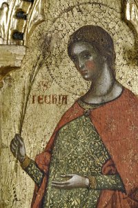 St Thecla (detail from Polyptych of the Crucifixion with Saints)