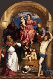 Enthroned Madonna with Child and Saints