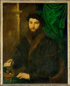 Stahel or Stachel, Thomas, merchant of Augsburg by Paris Bordone