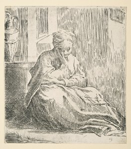 Woman seated on the ground, known as Saint Thais