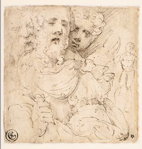 Study of Faces and a Standing Figure by Parmigianino