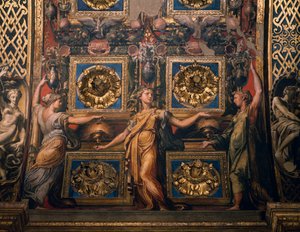 Three wise virgins (detail) by Francesco Mazzola known as Il Parmigianino by Parmigianino
