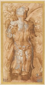 Male Torso in Armor Seen from the Rear: Study for Soffit Decoration in San Giovanni Evangelista