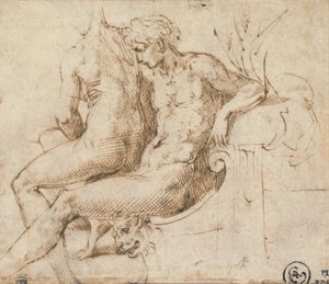 Two Lovers Seated on a Couch by Parmigianino