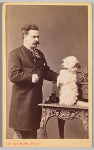 Portrait of a Man and His Dog by Pascal Sébah