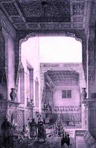 Interior Courtyard of the Ouatier-Hauch Kadan, from Voyage Pittoresque of Persia