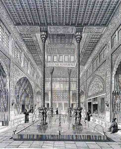 Interior of the Palace of Chahar Bagh, in Isfahan, from 