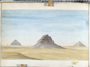 View of the Pyramid of Dachour by Pascal Xavier (after) Coste