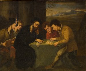 School Teaching, a Teacher with Four Pupils by Pasquale de