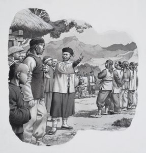 Chinese Boxers by Pat (1907-95) Nicolle