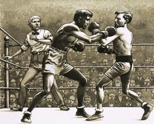 Jimmy Wilde boxing Pancho Villa in New York