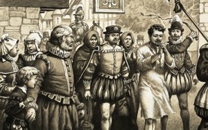 King Henry III would walk through the streets in a hair shirt by Pat (1907-95) Nicolle