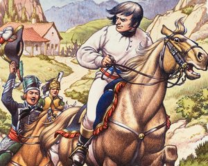 Napoleon Making a Narrow Escape with an Austrian Cavalry Patrol Close on His Heels