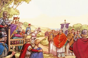 Saint Augustine Arriving in England