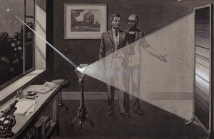 The Light from a Star Strikes a Prism, Splitting into a Rainbow of Colours by Pat (1907-95) Nicolle
