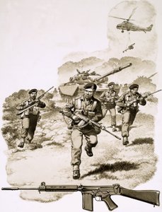 British infantry with the SLR rifle