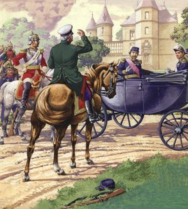 Count Bismark approaches the carriage of Napoleon III