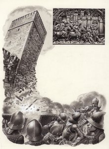 Spanish Soldiers Blowing Up Fortifications with Gunpowder
