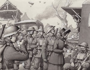 Women from the Salvation Army during the Great War by Pat (1907-95) Nicolle