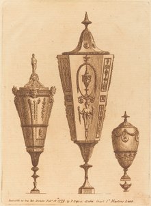 Three Classical Vases, One with Satyr Heads by Patrick Begbie