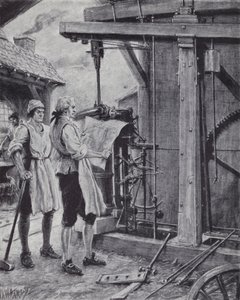 James Watt at work on the steam engine