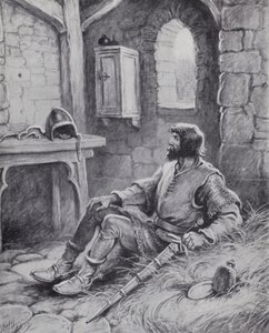 Robert the Bruce with the spider that inspired him to try again to defeat the English