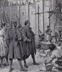 William the Conqueror overseeing the building of the Tower of London