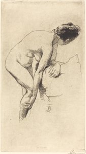 Nude Holding Her Leg