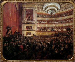 The Premiere of Hernani by Victor Hugo at the Comedie Francaise on February 25, 1830