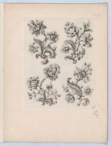 Series of Small Flower Motifs, Plate 2 by Paul Androuet Du Cerceau