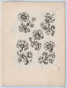 Series of Small Flower Motifs, Plate 3 by Paul Androuet Du Cerceau