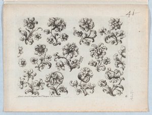 Series of Small Flower Motifs, Plate 6 by Paul Androuet Du Cerceau