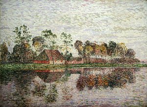A Southern German Farmstead with many Trees and a River by Paul Baum