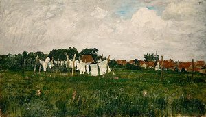 Mecklenburg, Landscape with the Little Town of Schwann on the Warrow by Paul Baum