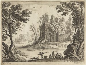 Church Beside Lake by Paul Bril