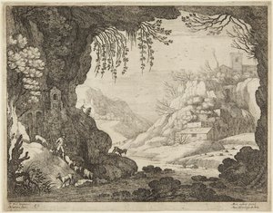 Goatherd in Cave by Paul Bril