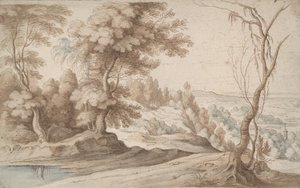 Landscape with Trees and View into a Valley by Paul Bril