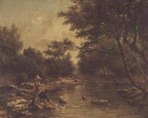 River Landscape with Washerwomen