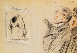Monsieur Fiquet Admiring a Pastel by Degas by Paul Cesar Helleu