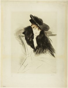 Woman Seated Leaning Forward, Chin Cupped in Left Hand