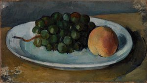 Grapes and Peach on a Plate