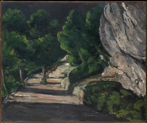 Landscape. Road with Trees in Rocky Mountains by Paul Cézanne