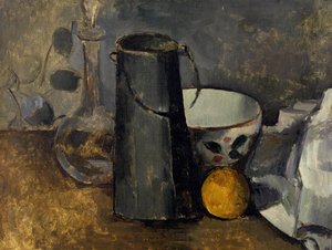 Still Life with Carafe, Milk Can, Bowl, and Orange